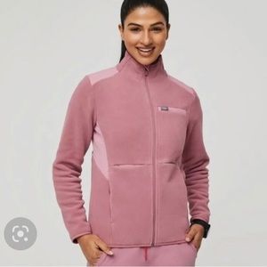 Figs chalk pink on shift jacket